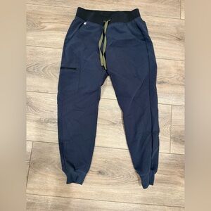 Figs Women's Navy Joggers with Olive Drawstring